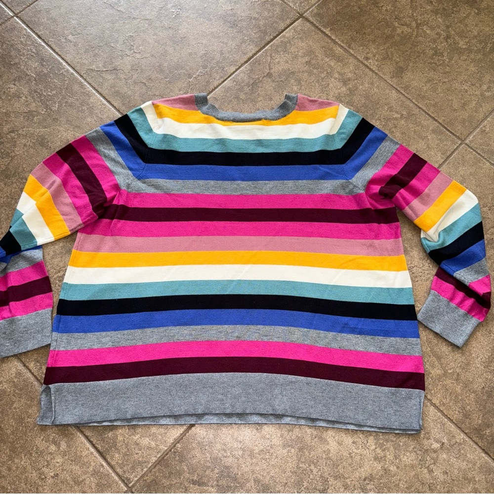 Like NEW - Lane Bryant Classic Multi-Stripe Pullover Sweater - Picture 13 of 15